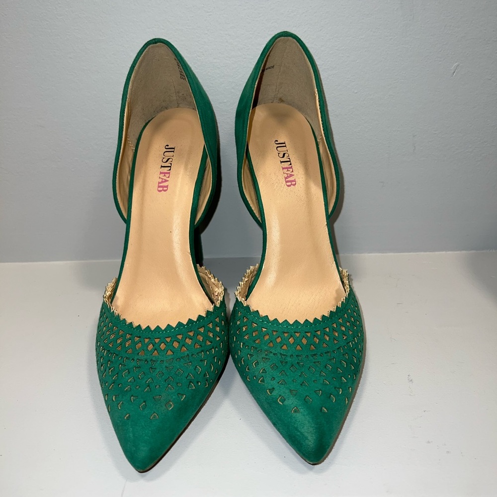 Emerald green heels